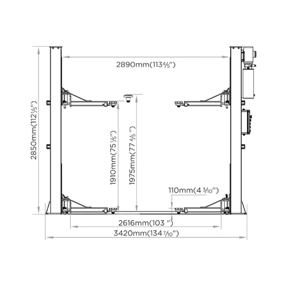 SUPALIGN 2 POST BASE PLATE  LIFT 4000KG