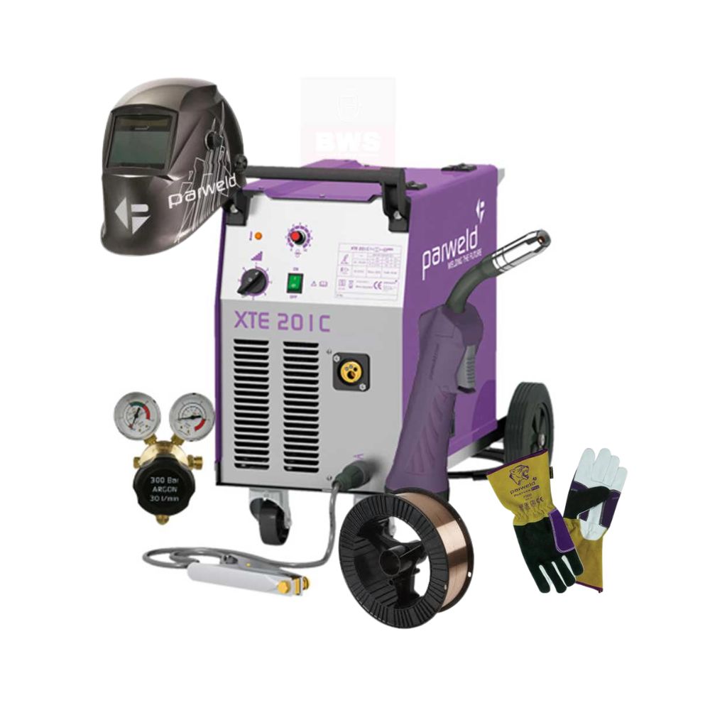 Parweld XTE201C Package 3 with welding helmet