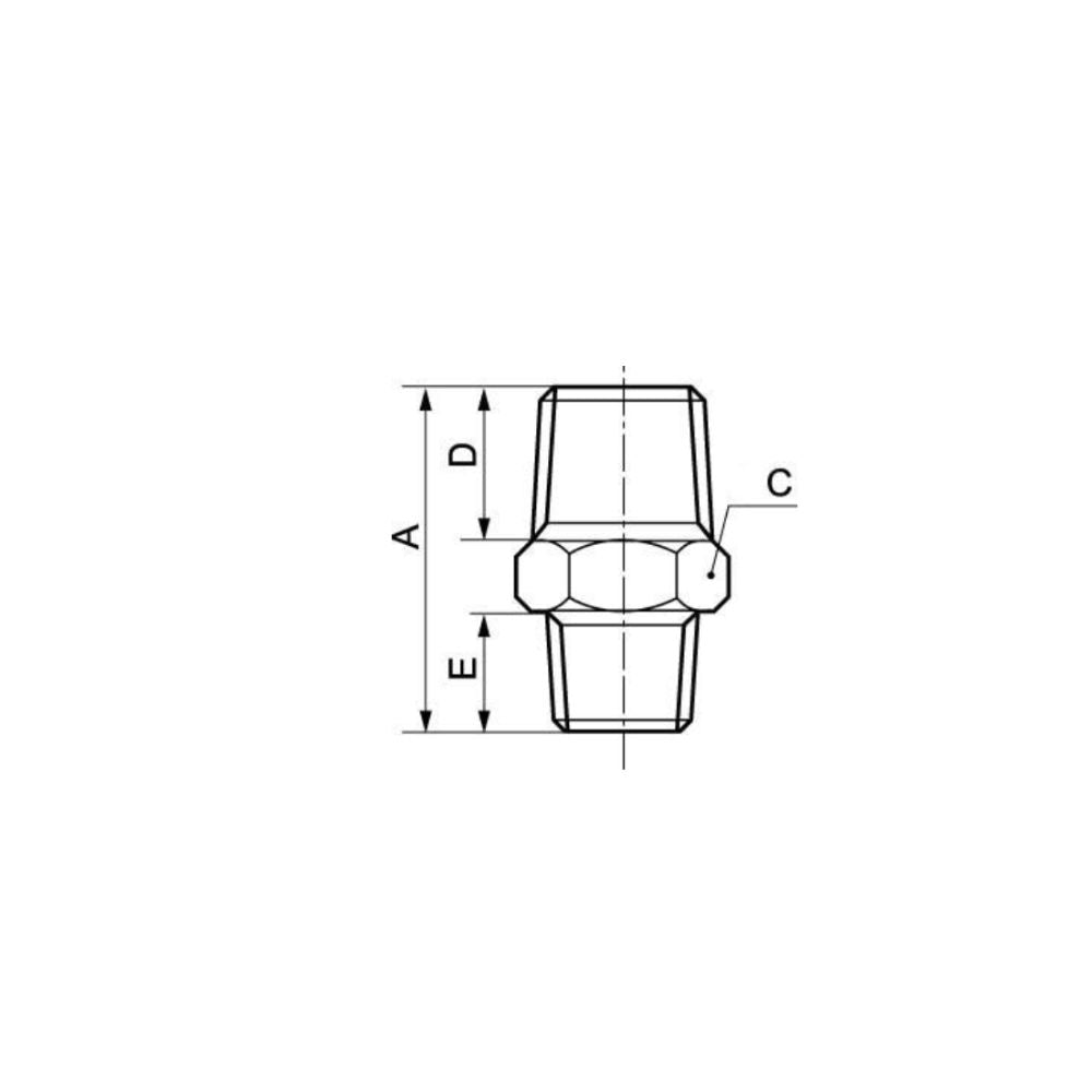 Prevost Equal tapered male union- dimensions