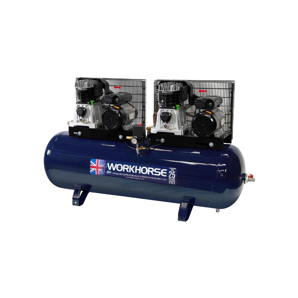 WORKHORSE AIR COMPRESSOR TANDEM 3HP 250L