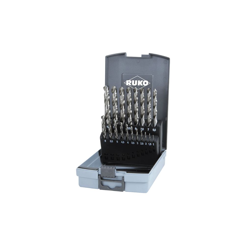 Ruko Twist drill set DIN 338 type N, HSS-G  in plastic case  