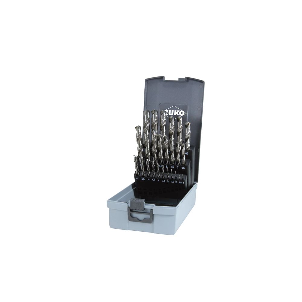 Ruko 25pc Twist drill set DIN 338 type N, HSS-G  in plastic case  