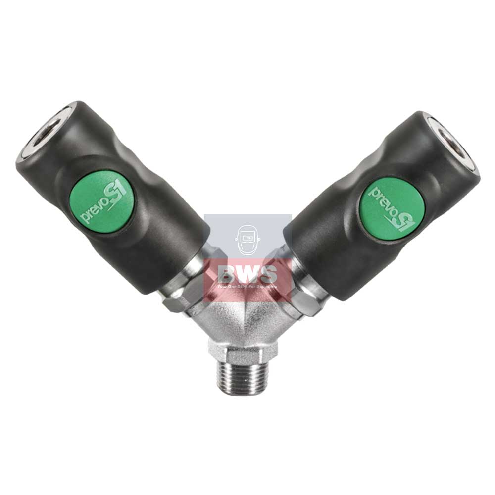 Prevost S1 Twin Safety Coupler BSP Male Thread, ESI 07 Adapter - SKU ESI 078152 / SKU ESI 078153