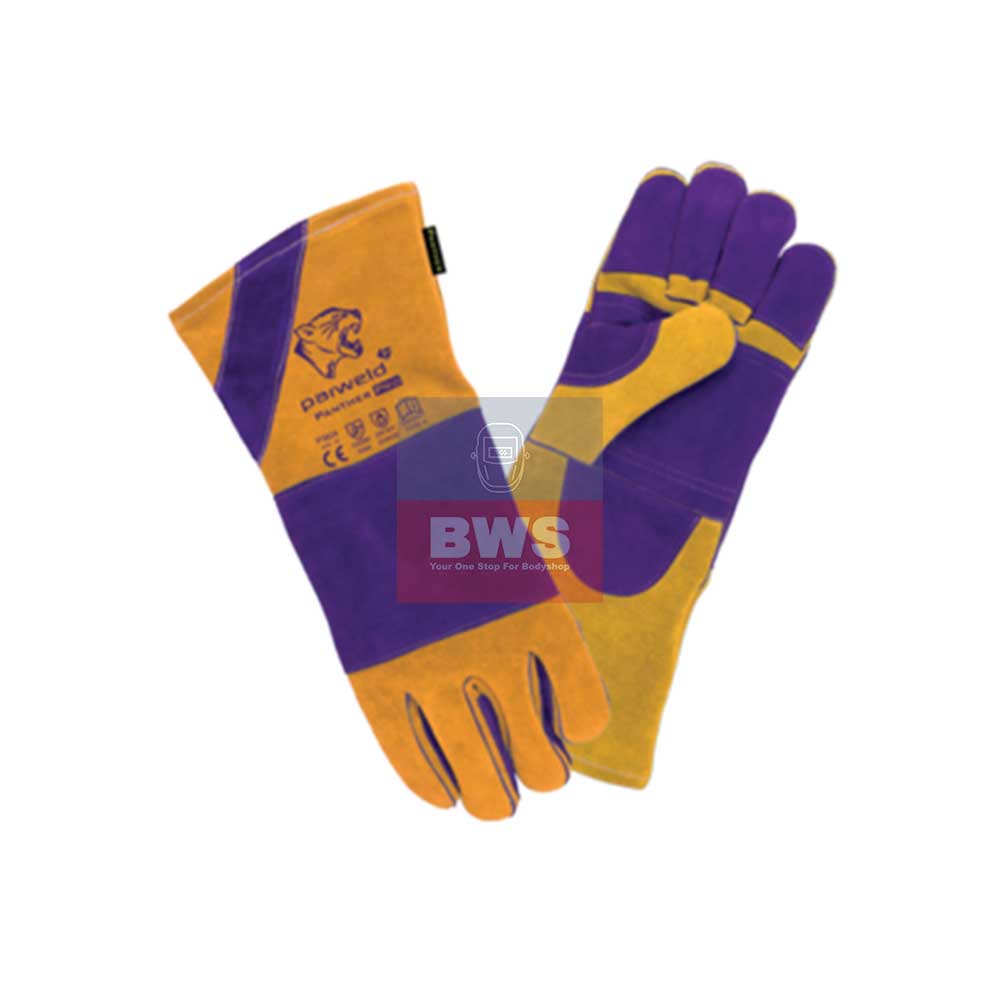 The Panther Pro Gauntlet welding glove SKU P3824  Edit alt text