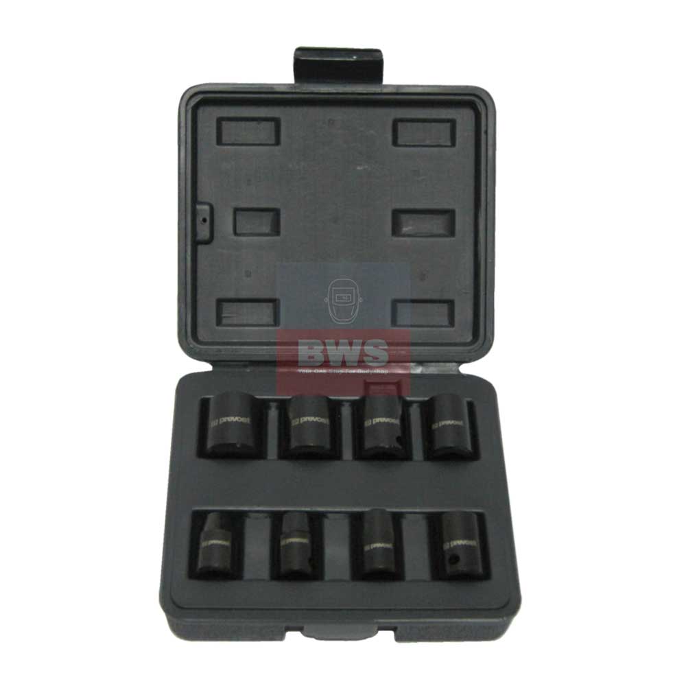 PREVOST BOX OF 8 SOCKETS FOR 3/8&quot; SQUARE IMPACT WRENCHES - SKU TIW 8S38