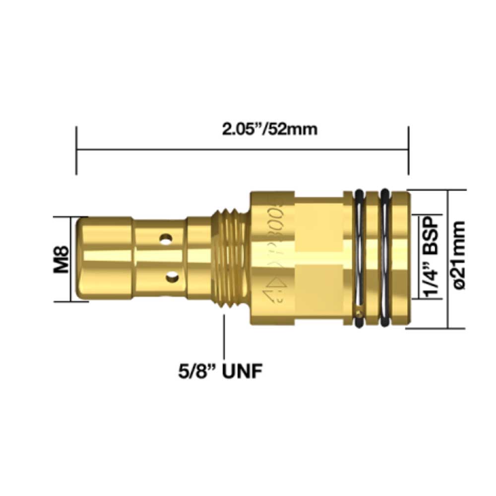 Head Assembly, Tip Thread M10, 1/4” BSP, 21mm Diameter