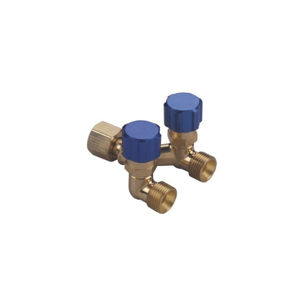 OXYGEN DOUBLE OUTLET CONNECTOR WITH VALVES